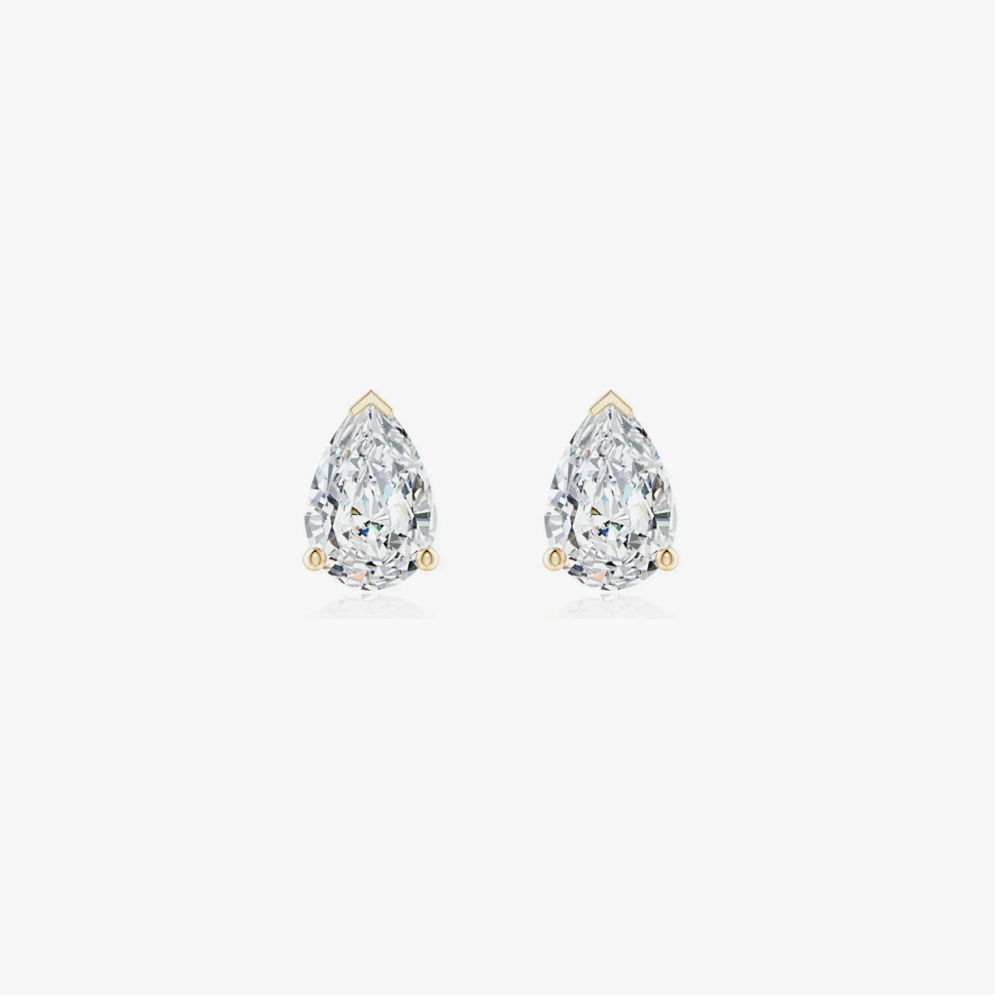 14K Gold Lab Grown Diamond Pear Solitaire Studs-2.00 ct product image 1