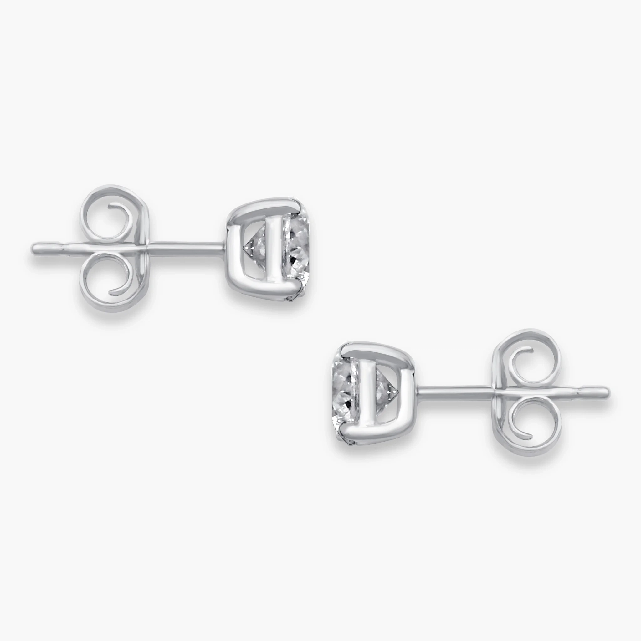 14K Gold Lab Grown Diamond classic Four-Prong Solitaire Studs - 0.50 ct thumbnail 3