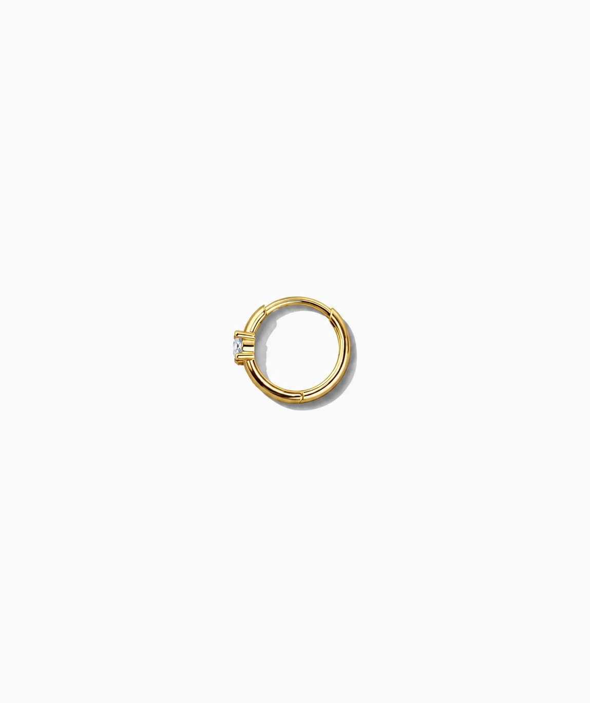 14K Gold Lab solo Diamond Mini Huggie - Pair thumbnail 3