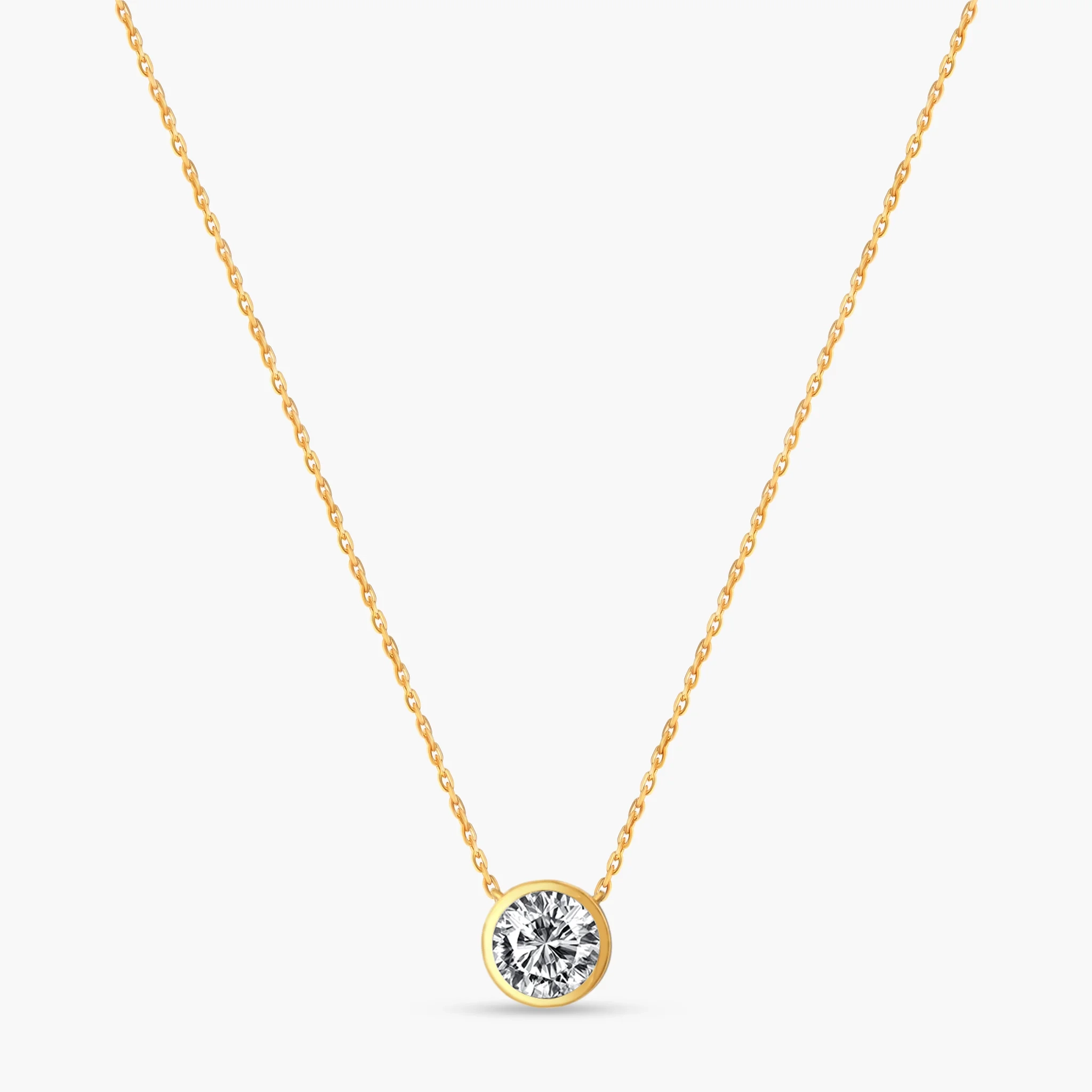 14K Gold Lab Grown Diamond Bezel set Necklace-0.25 ct product image
