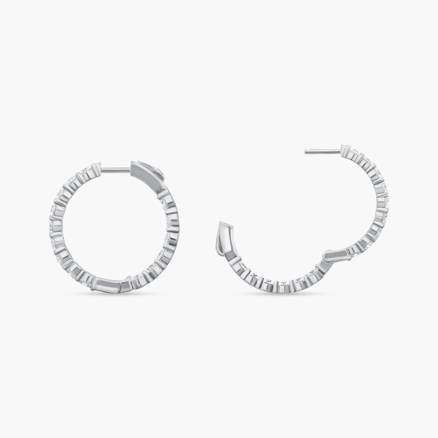 14K Gold Lab Grown Diamond Inside Out Hoops-4.00 ct thumbnail 2