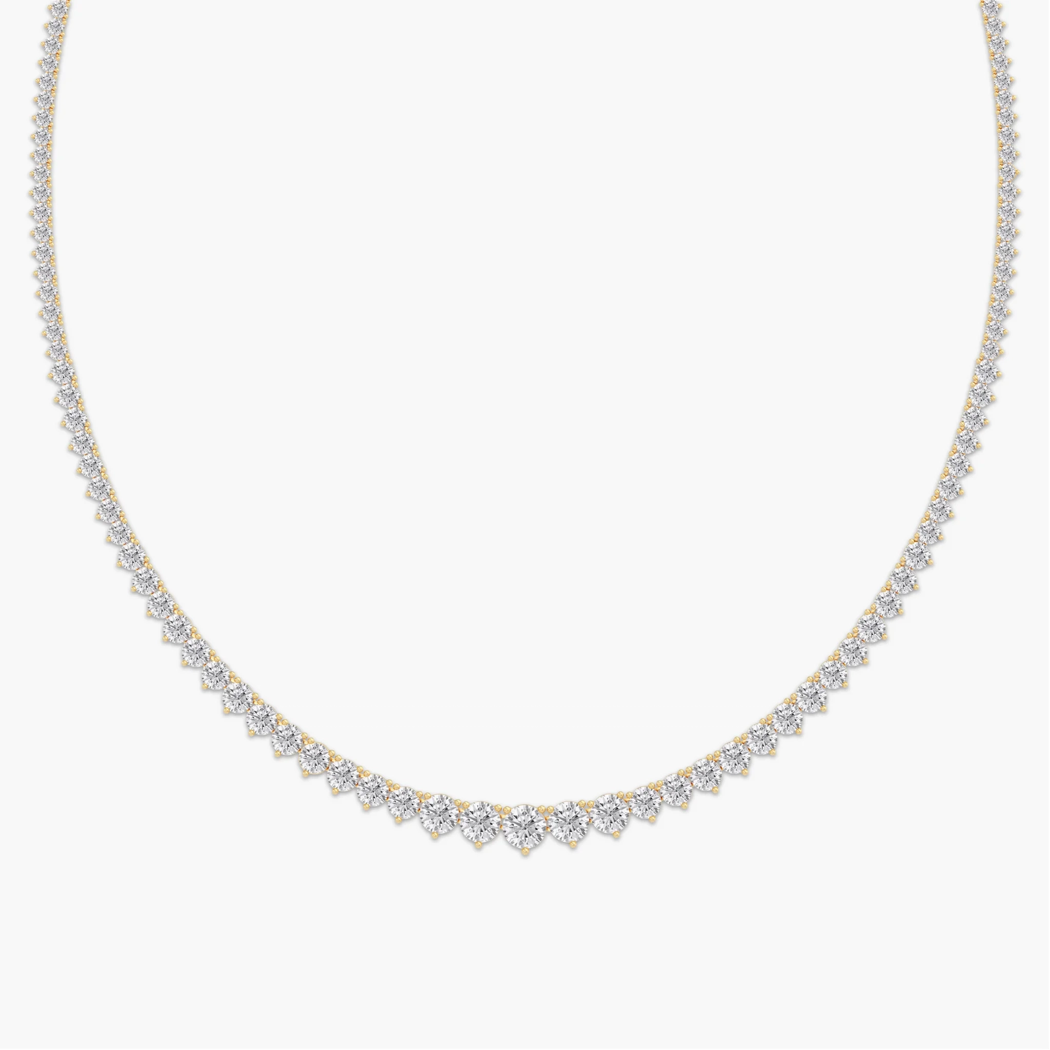 14K Gold Lab Grown Diamond Graduated Tennis Necklace-15 ct product image 1