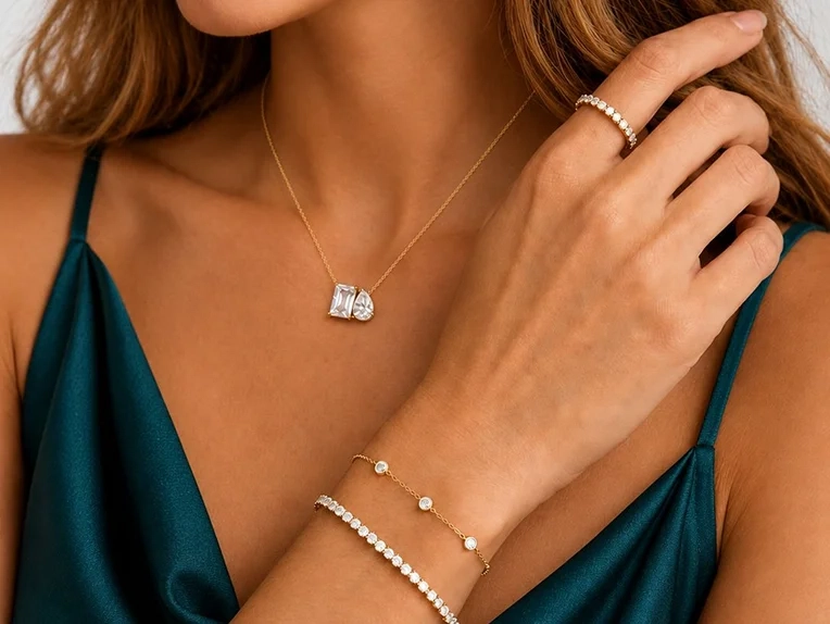 Friends enjoying jewelry together